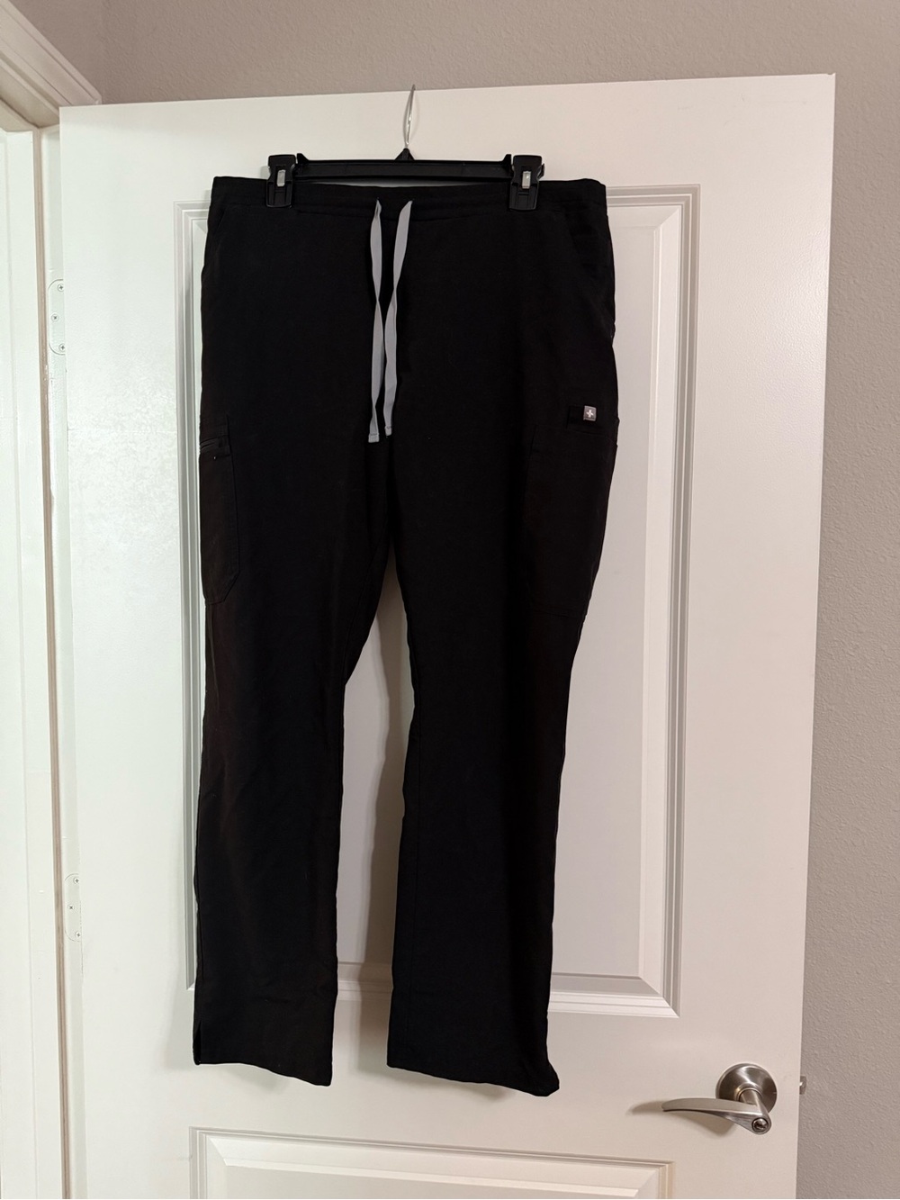 FIGS Black Scrub Pants with Contrast Drawstring